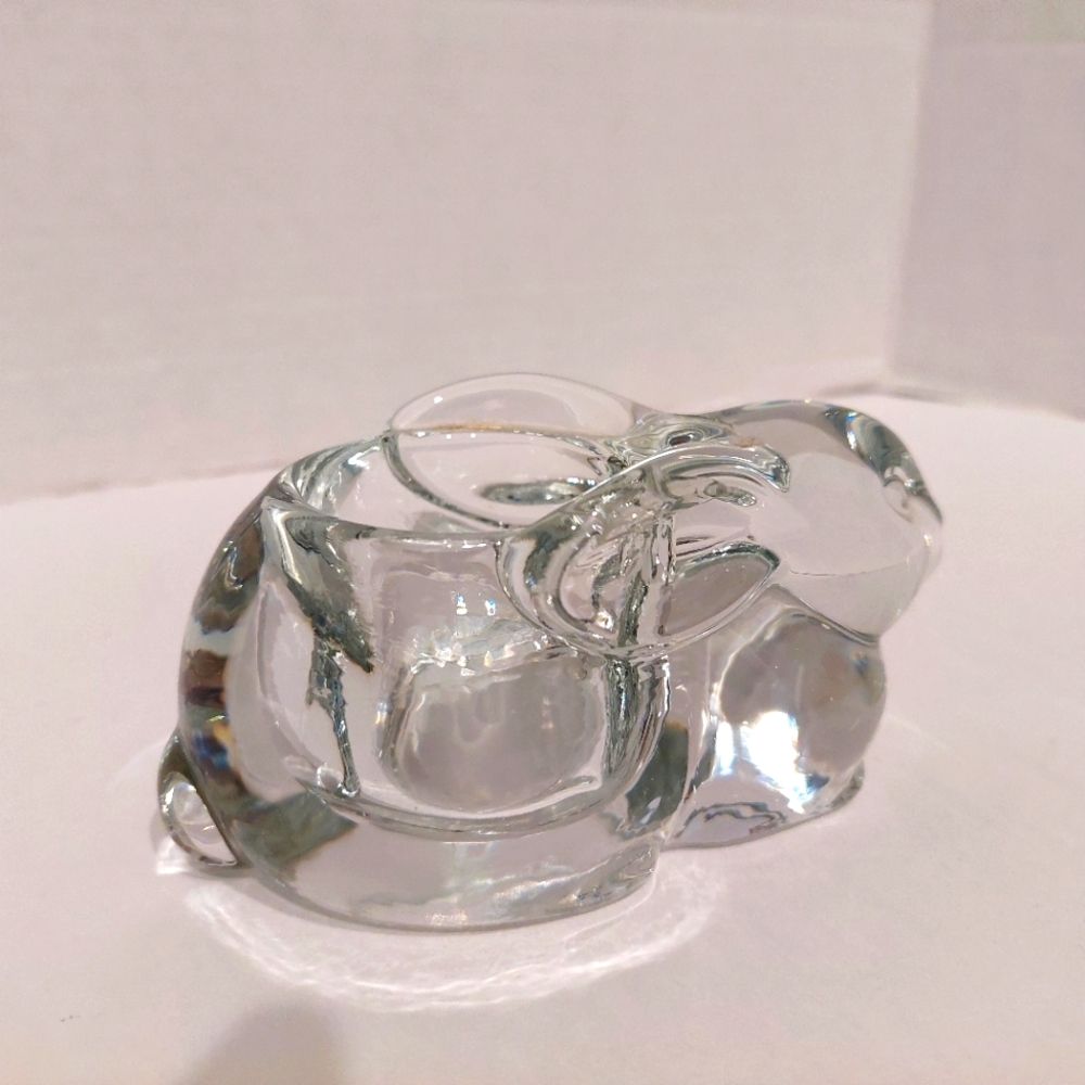 Vintage Glass Bunny Votive Candle Holder